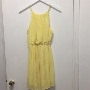 Yellow Textured Polka Dot Sundress